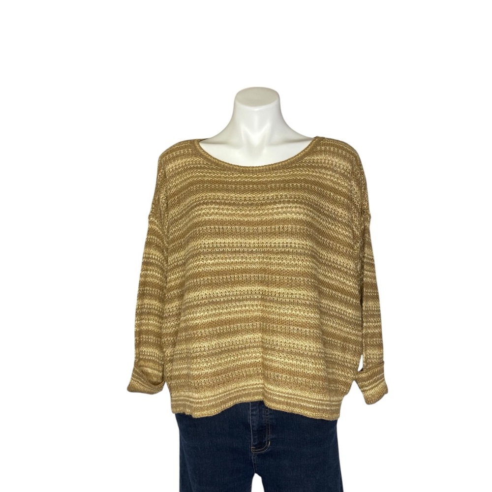 RALPH LAUREN Sweater Linen Silk Blend Long Sleeve Pullover Tan NWT Medium